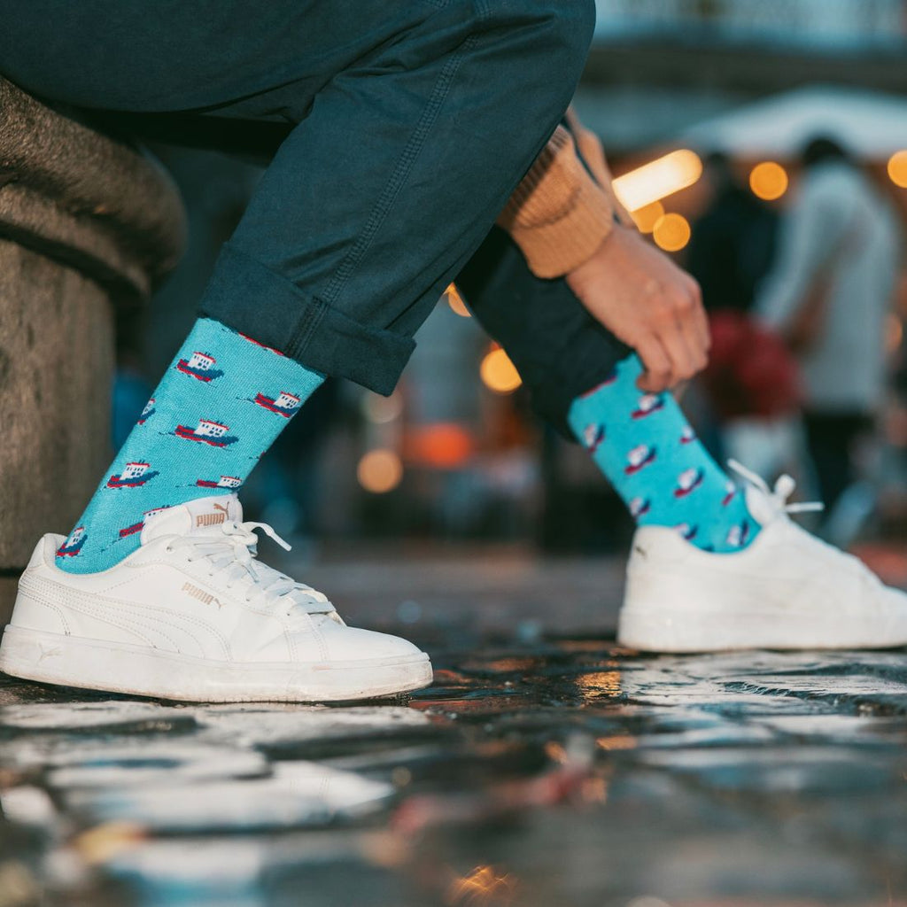 Swole Panda Motorboat Bamboo Socks – Breathable Nautical Novelty Socks