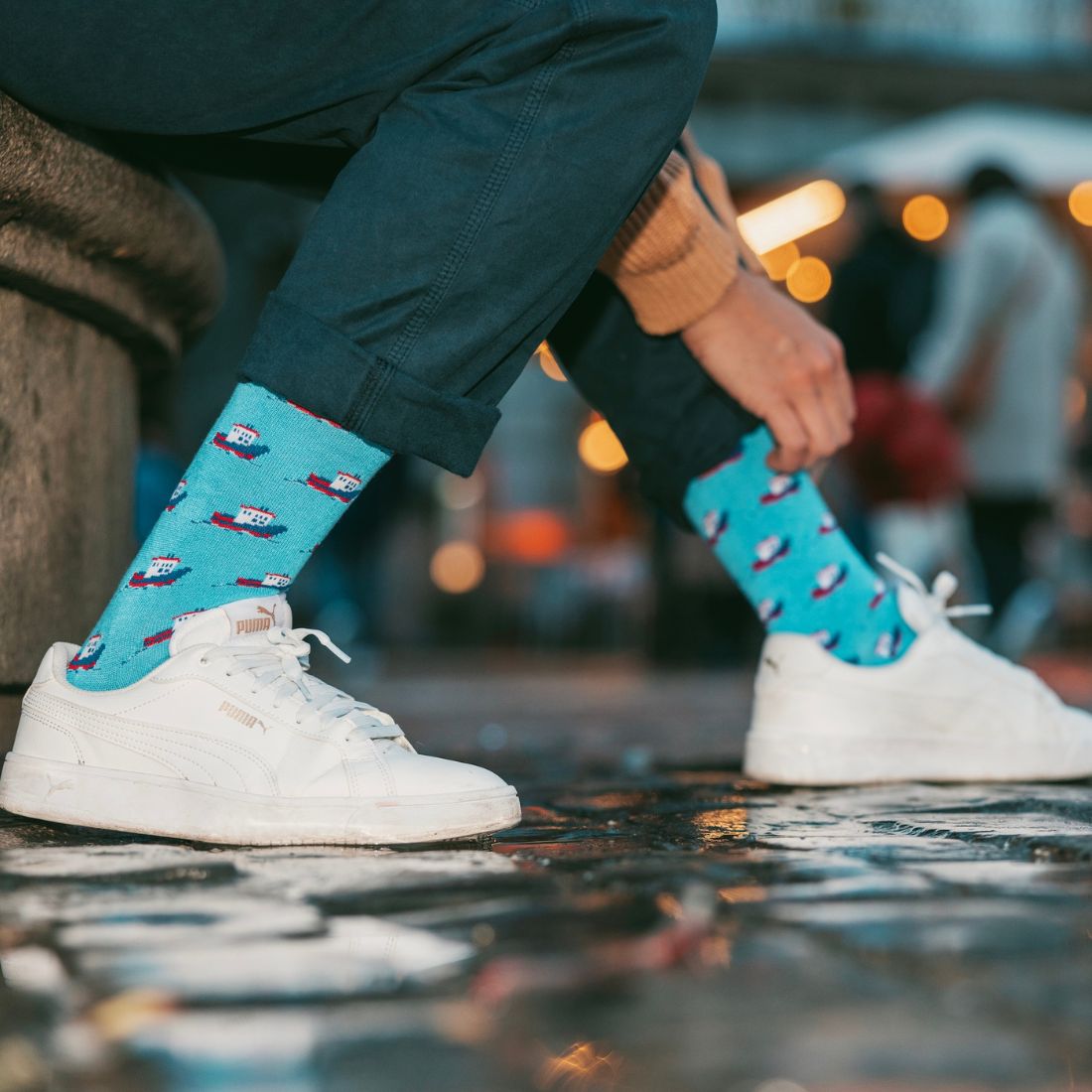 Swole Panda Motorboat Bamboo Socks – Breathable Nautical Novelty Socks