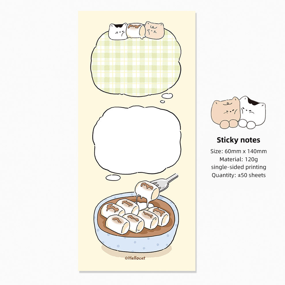 Hello Cat Cookie Memo Note Pad by LuLuFun Studio - 50 Sheet Pack