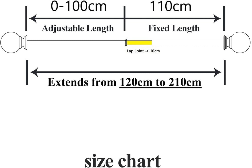 Massive Discounts White Extendable Curtain Pole Set | 120–210cm