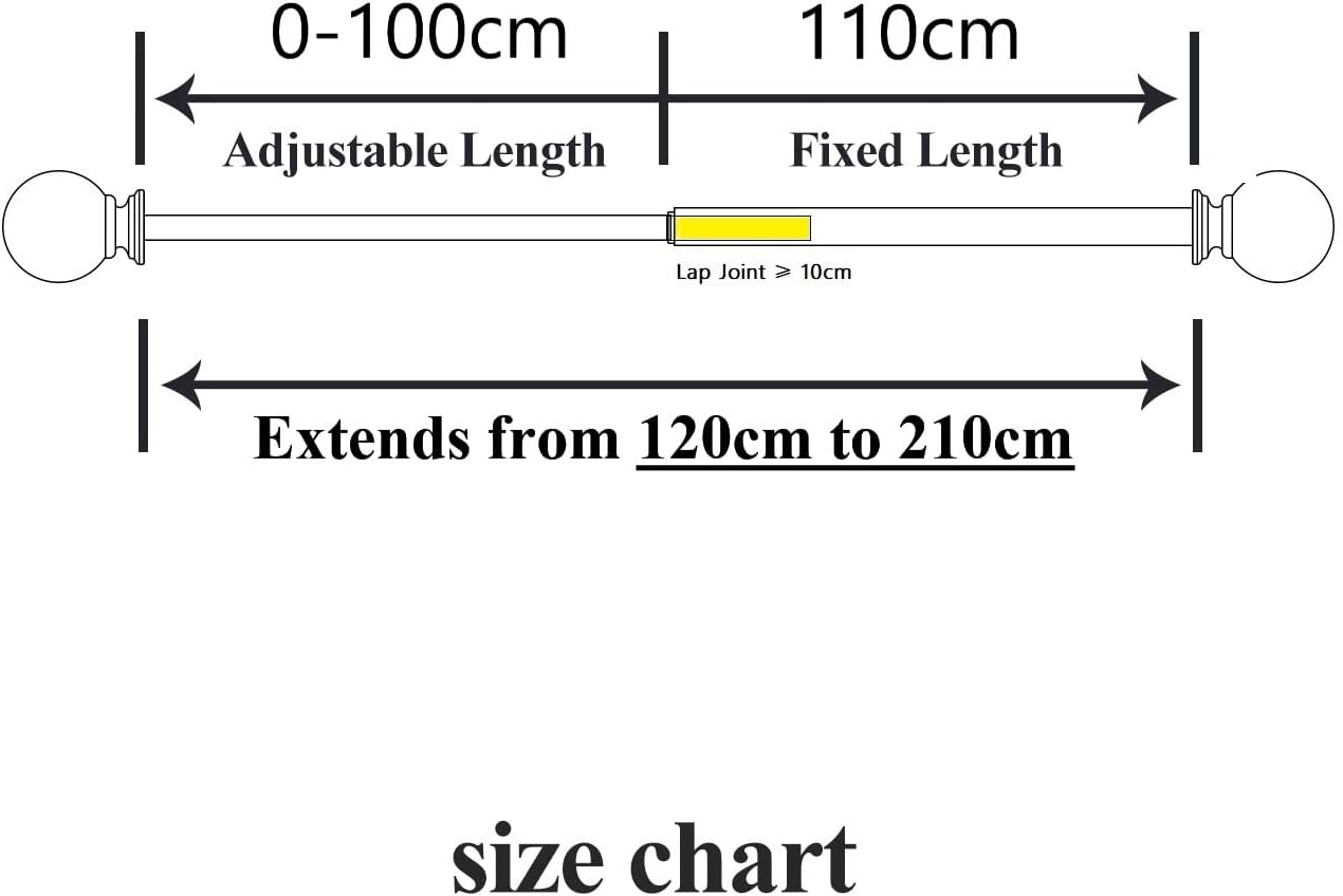 Massive Discounts White Extendable Curtain Pole Set | 120–210cm