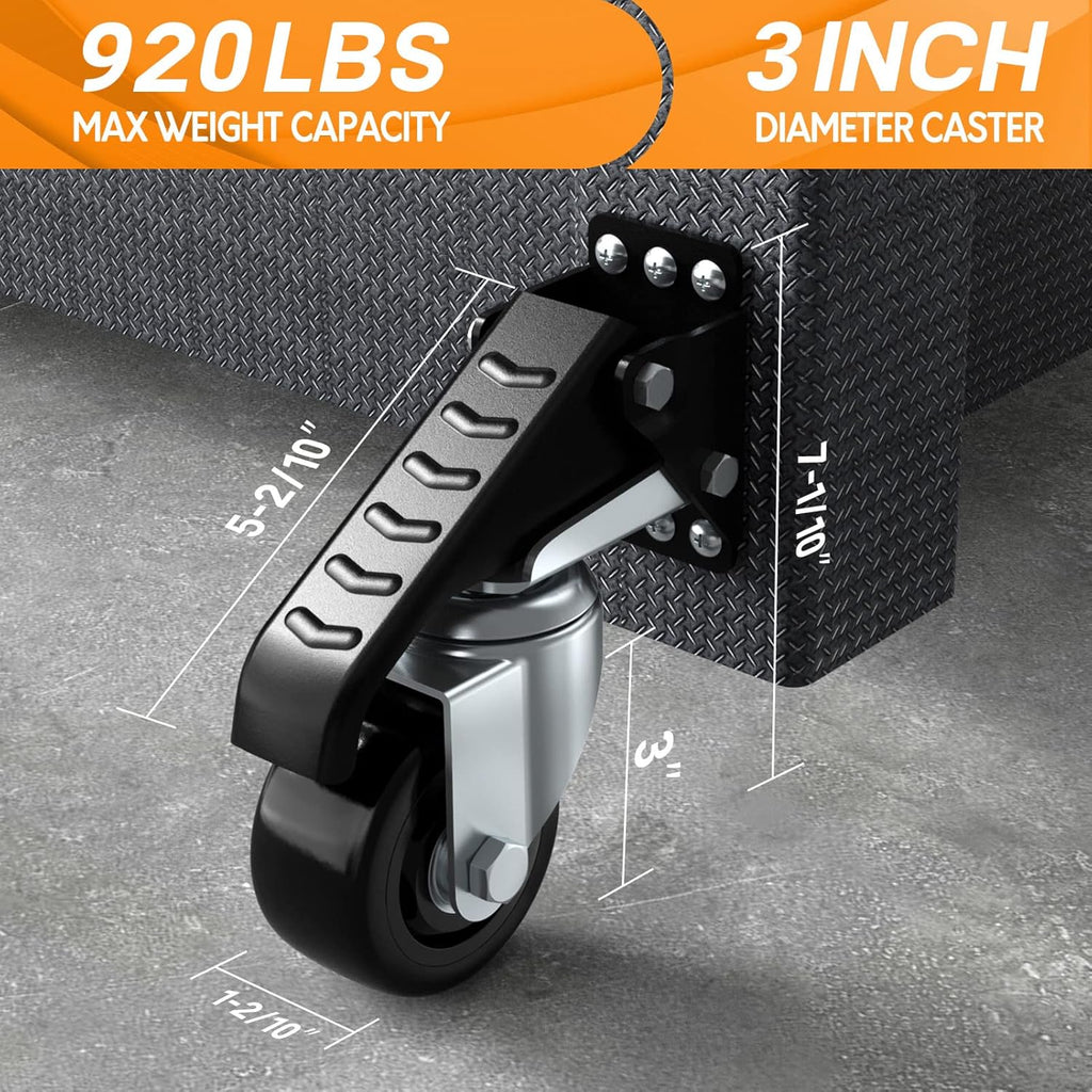 SOLEJAZZ Retractable Workbench Casters | 420KG Heavy Duty 3" Wheels