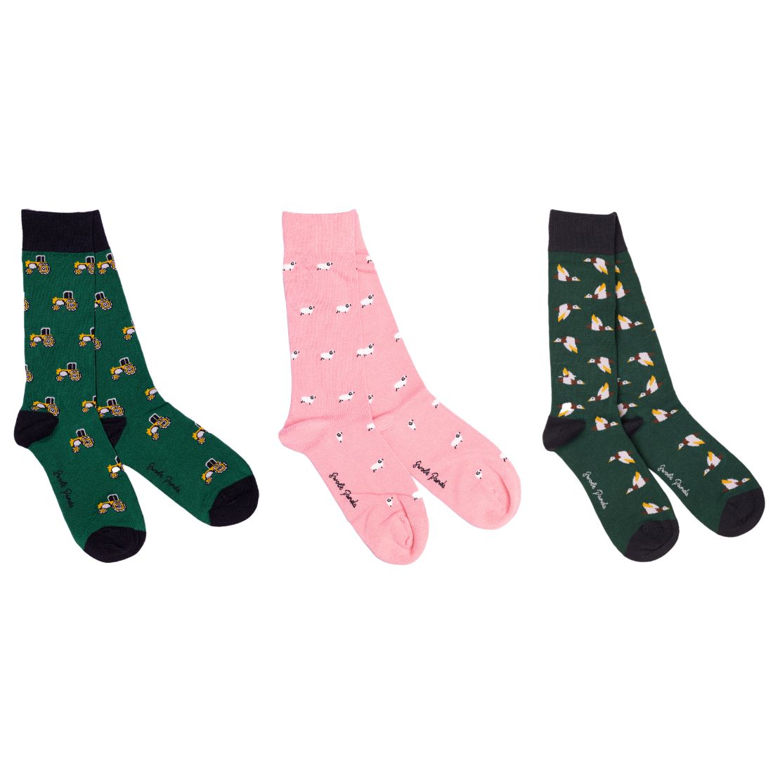 Swole Panda Men's Bamboo Socks Gift Box – 3 Pair Farm Theme Set