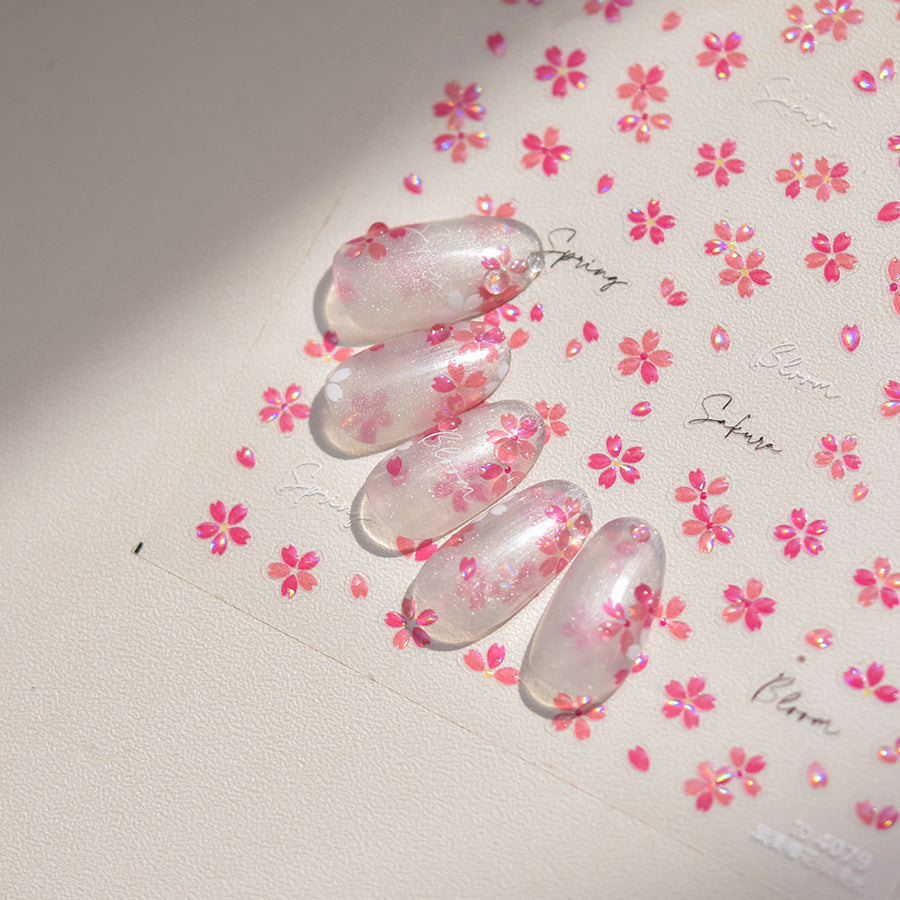 LuLuFun Studio Cherry Blossom 5D Nail Deco Stickers - Jelly Floral Art