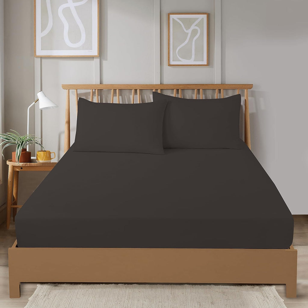 OLIVIA ROCCO Fitted Sheets – Super Soft Easy Care Plain Dye Bed Linen