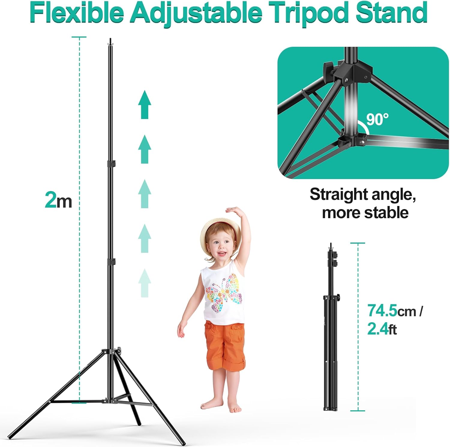 EMART 2x2m Backdrop Stand Kit with White Screen, Clamps & Bag
