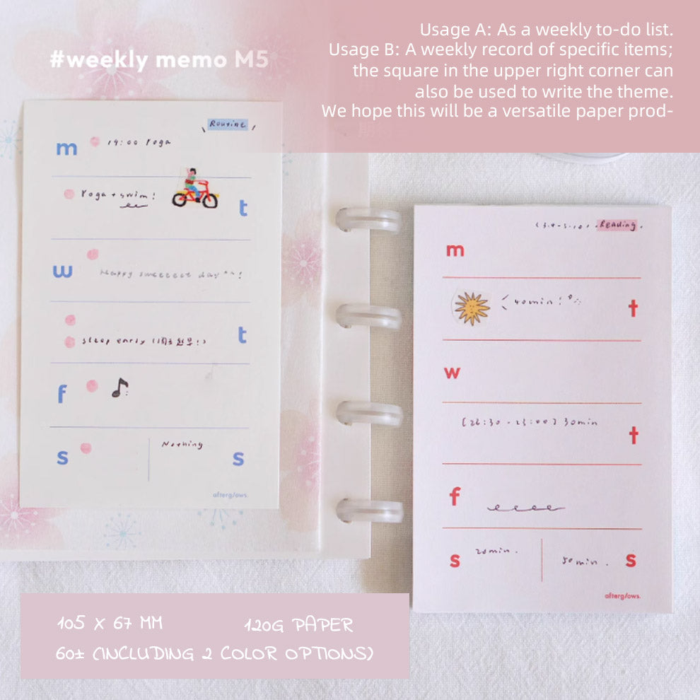 LuLuFun Studio Weekly Plan Memo Note Pad - 60 Sheets Stationery