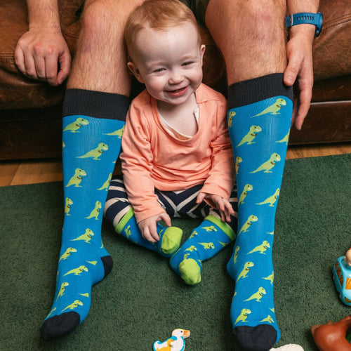 Swole Panda T-Rex Matching Bamboo Socks – Soft Dinosaur Novelty Socks