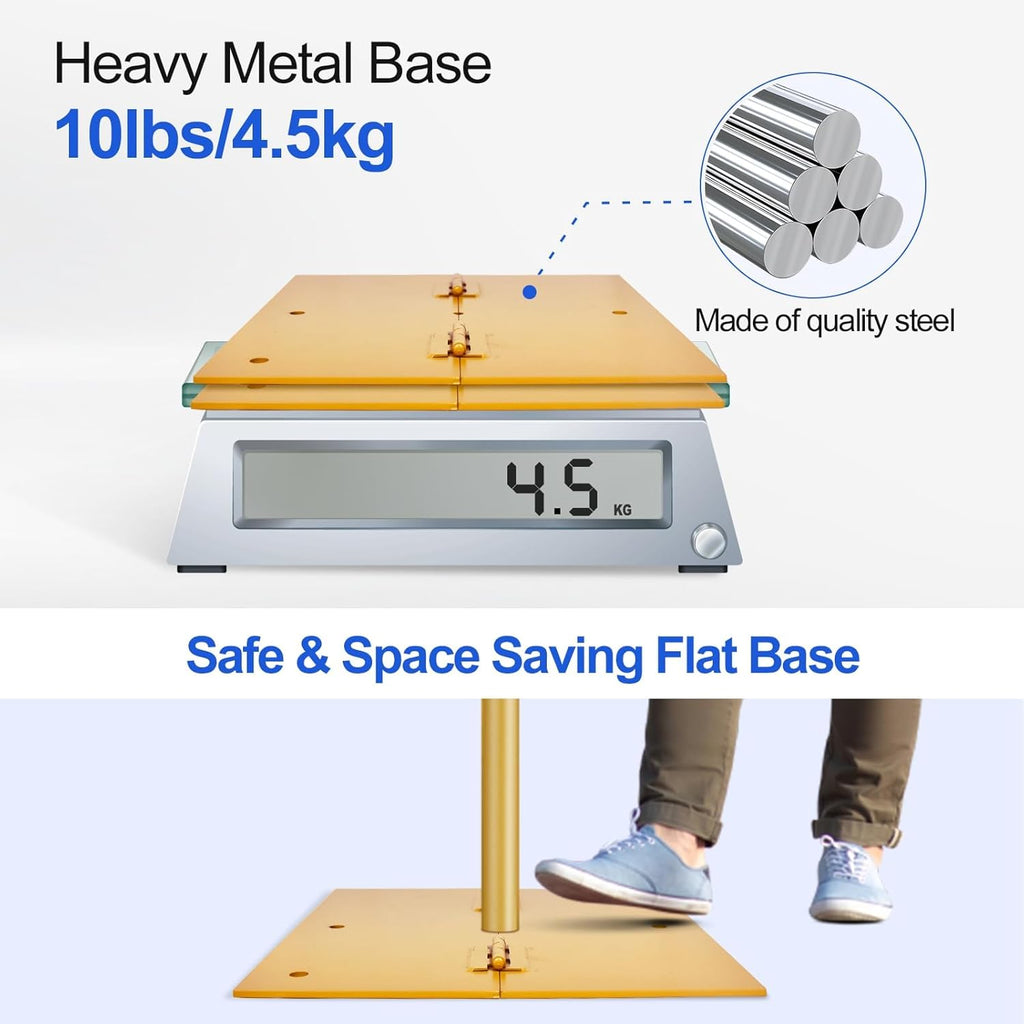 EMART Heavy Duty Backdrop Stand – 6.5x10ft Adjustable Gold Steel Base