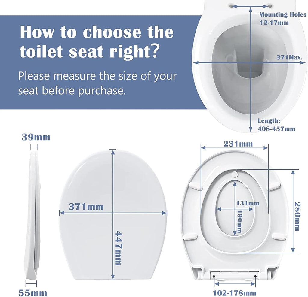 STOREMIC O-Shape Family Toilet Seat with Child Seat - Soft Close White
