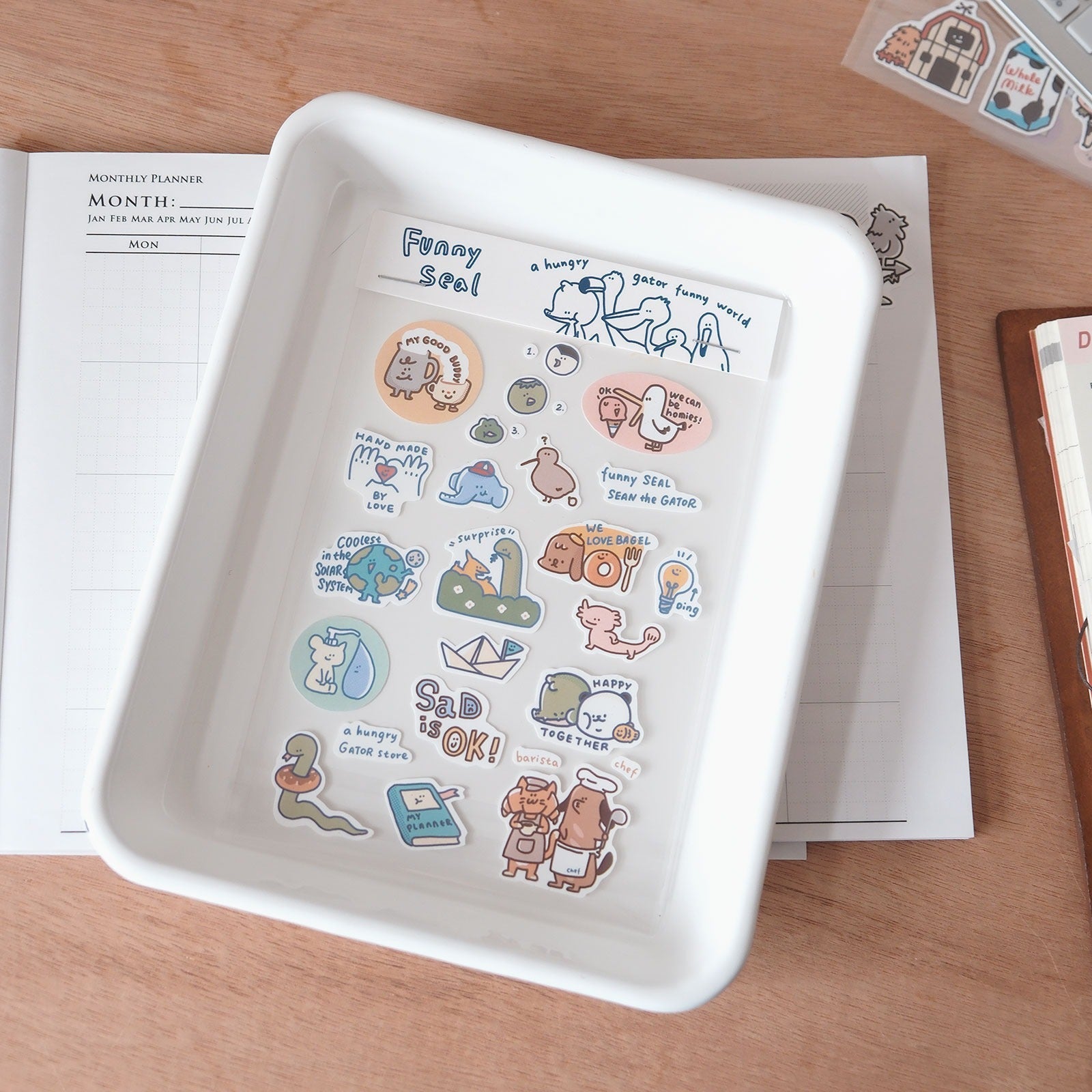 Animal Stickers - Cute A6 Decorative Decal Sheet by A Gator Life