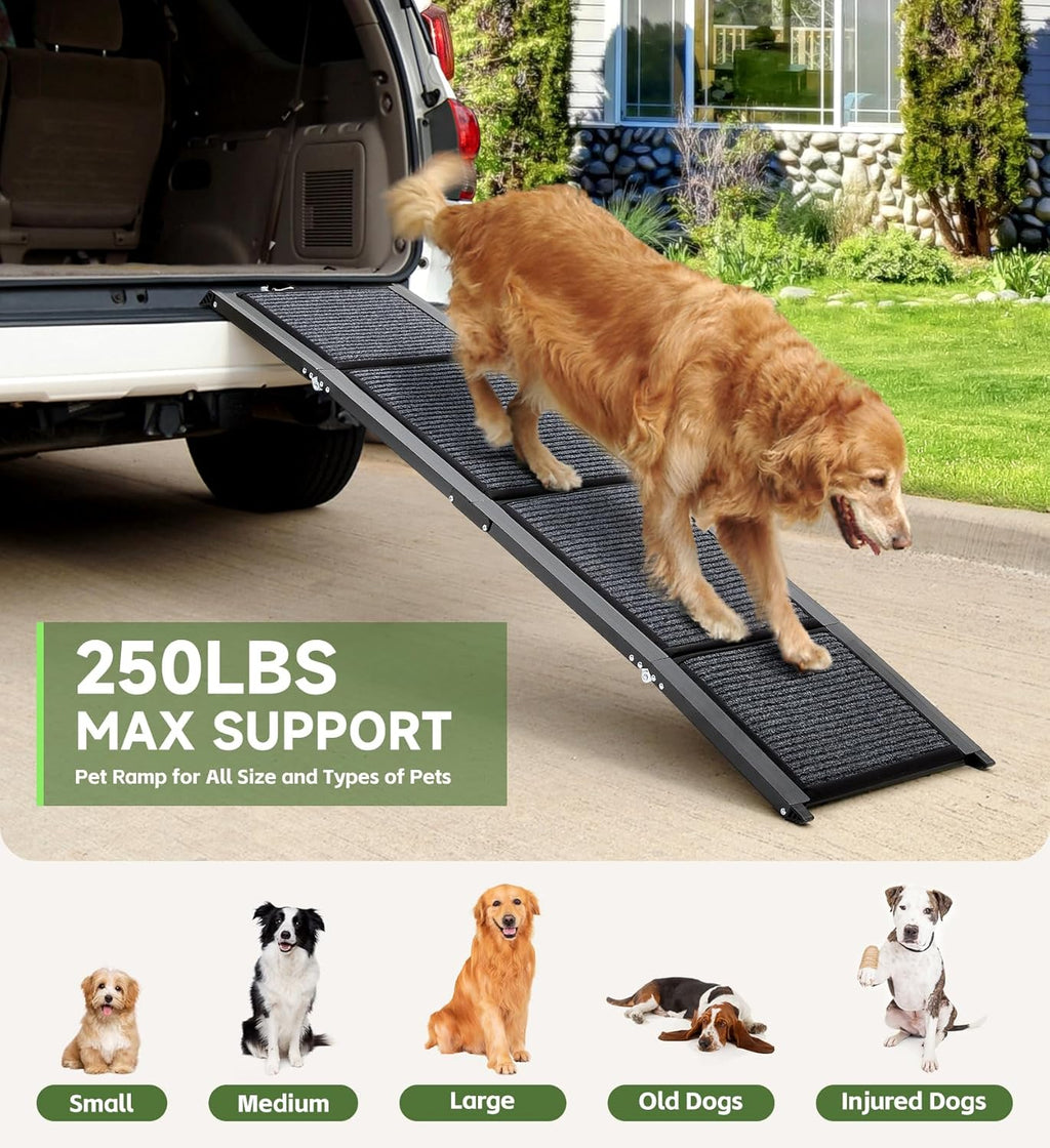 Fellie 170cm Foldable Dog Ramp – Non-Slip Pet Ramp for Cars & SUVs
