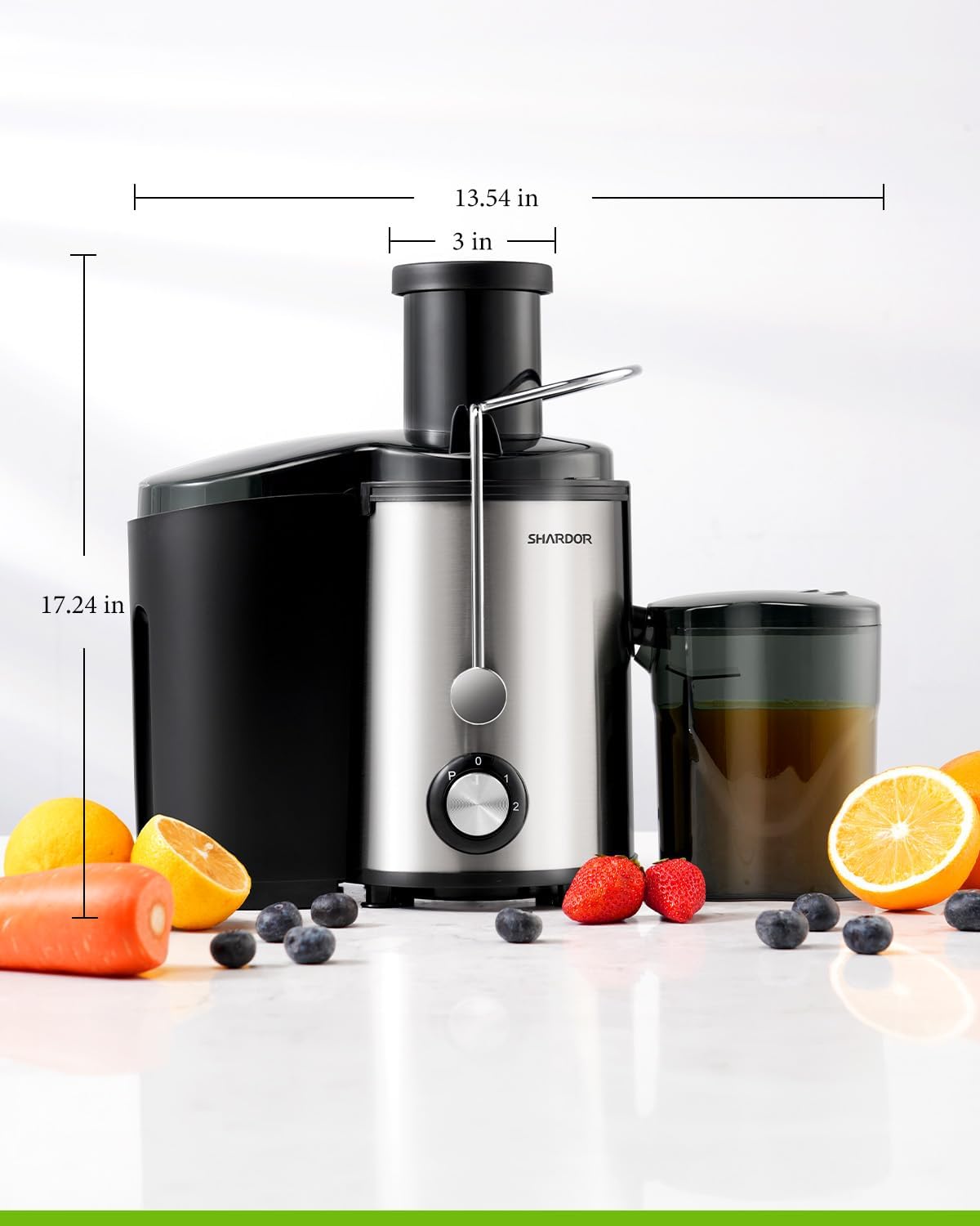 SHARDOR Centrifugal Juicer Machine | 800W 3-Speed Fruit & Vegetable Extractor