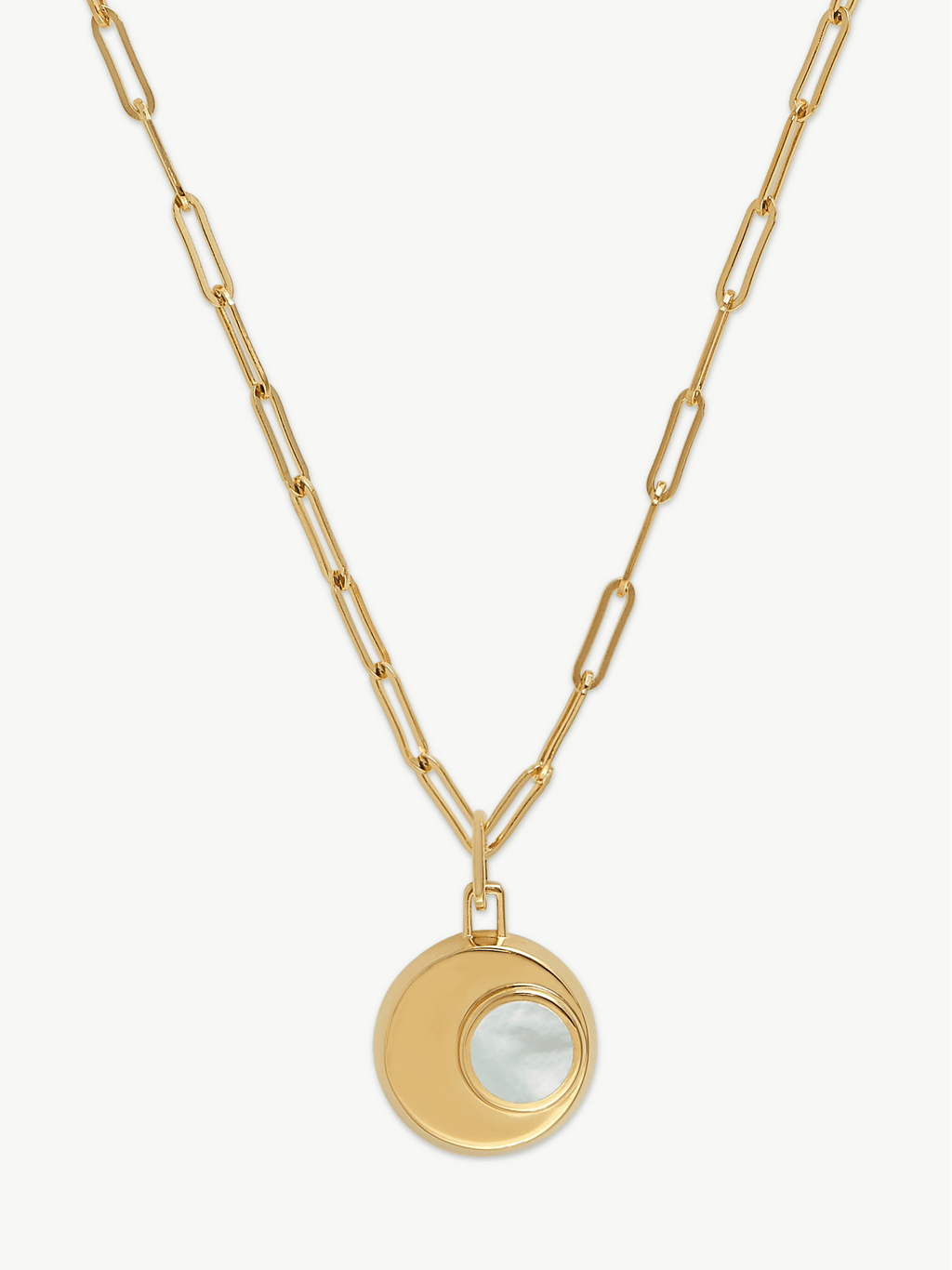 No More Nobody Cressida Mother of Pearl Moon Necklace - 18k Gold Plated