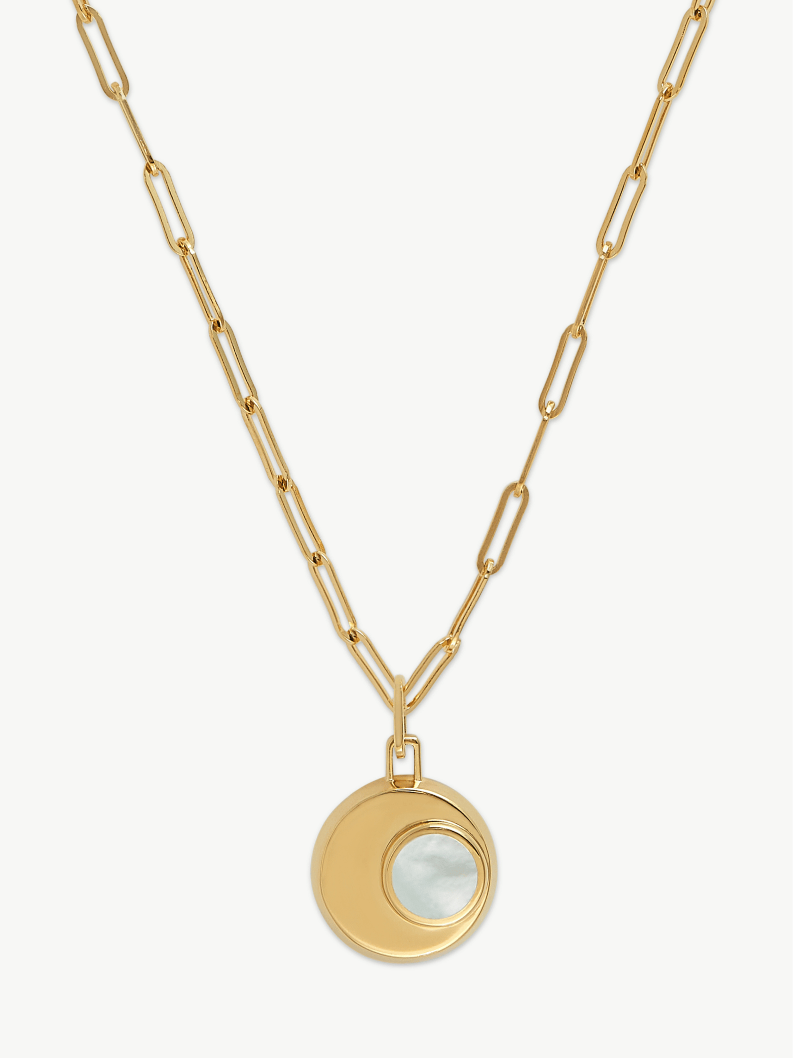 No More Nobody Cressida Mother of Pearl Moon Necklace - 18k Gold Plated