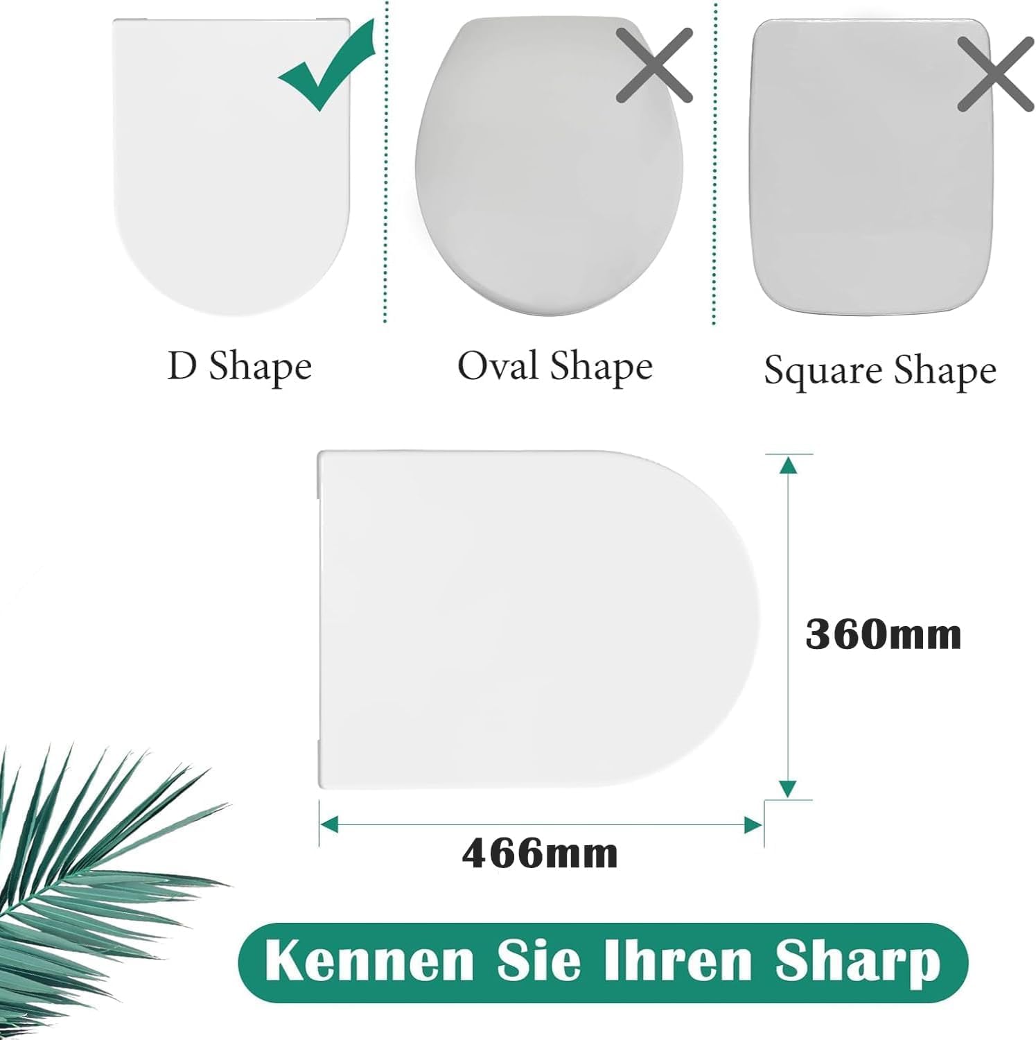 STOREMIC D-Shape Toilet Seat | Soft Close White PP Quick Release