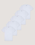 5 Pack White Essential Cotton Tees
