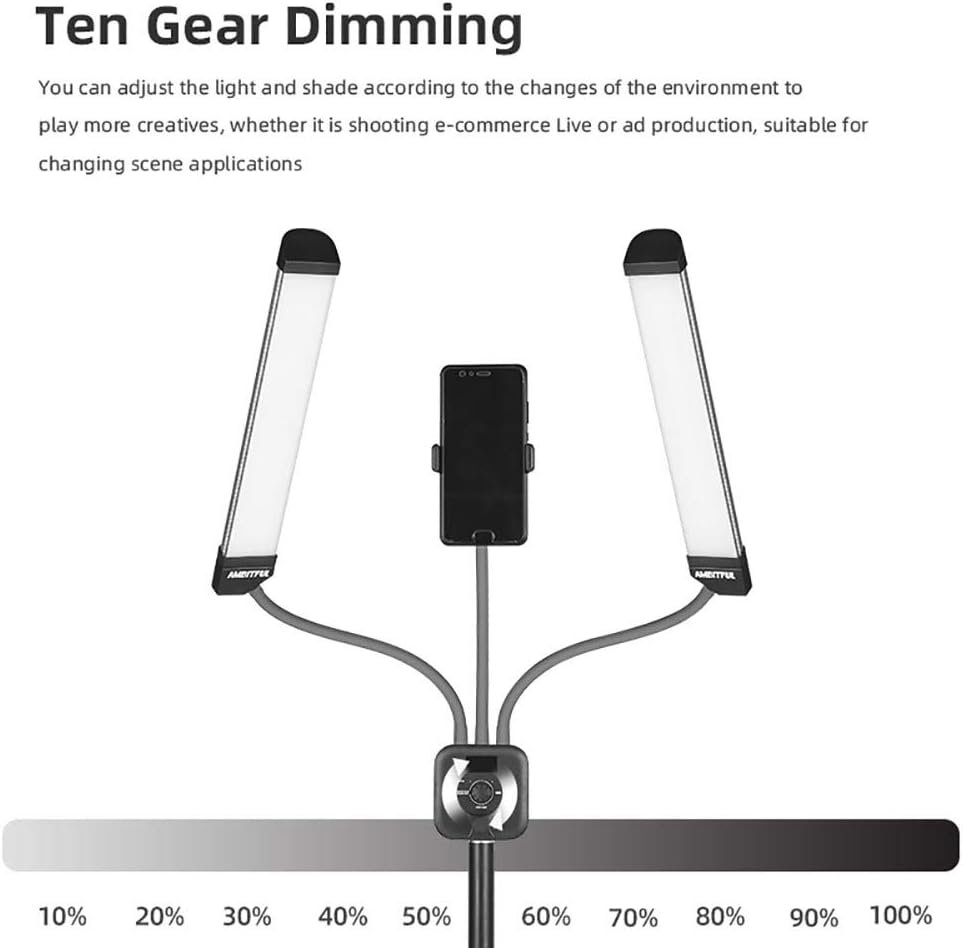 AMBITFUL AL-20 Dual Arm LED Beauty Light with Tripod and Phone Holder
