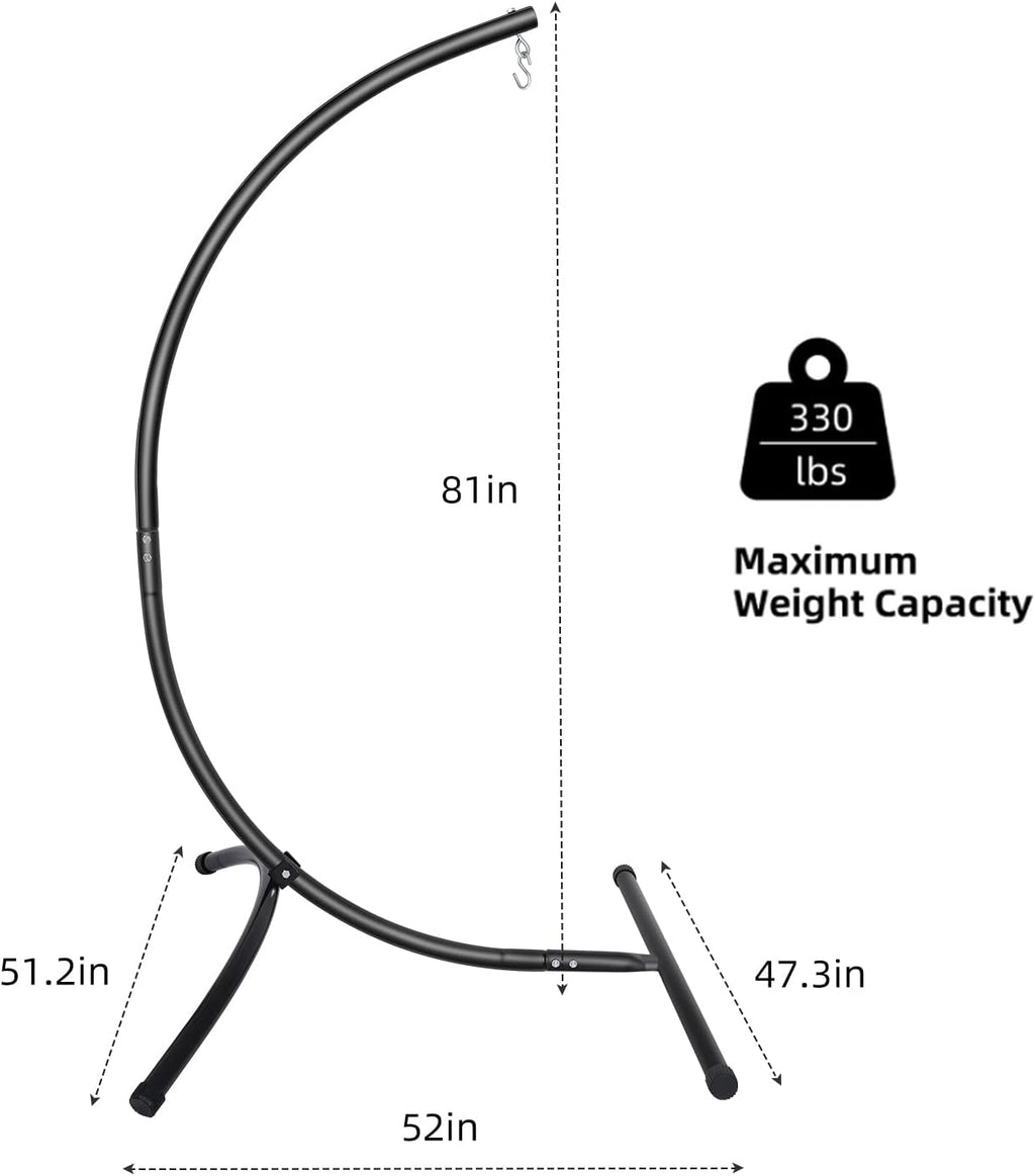 GOUTIME C-Shape Hammock Chair Stand | Heavy Duty Steel Swing Frame