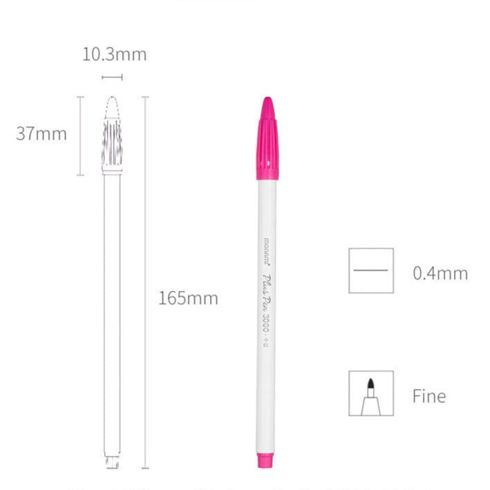 Monami Plus Pen 3000 Set | 0.4mm Fine Liner Journaling Pens - 6 Pcs