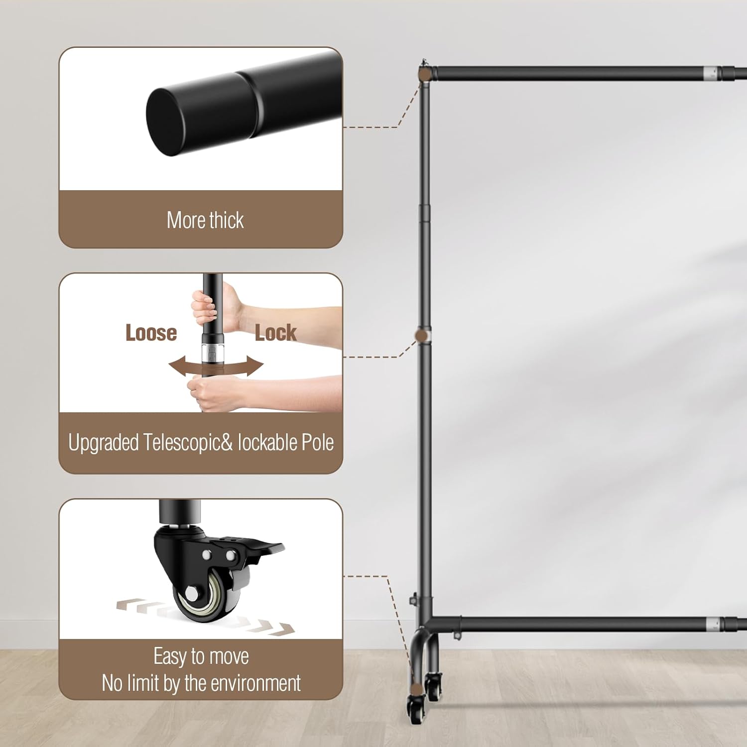 EMART 10x7.5ft Backdrop Stand with Wheels – Adjustable Banner Frame