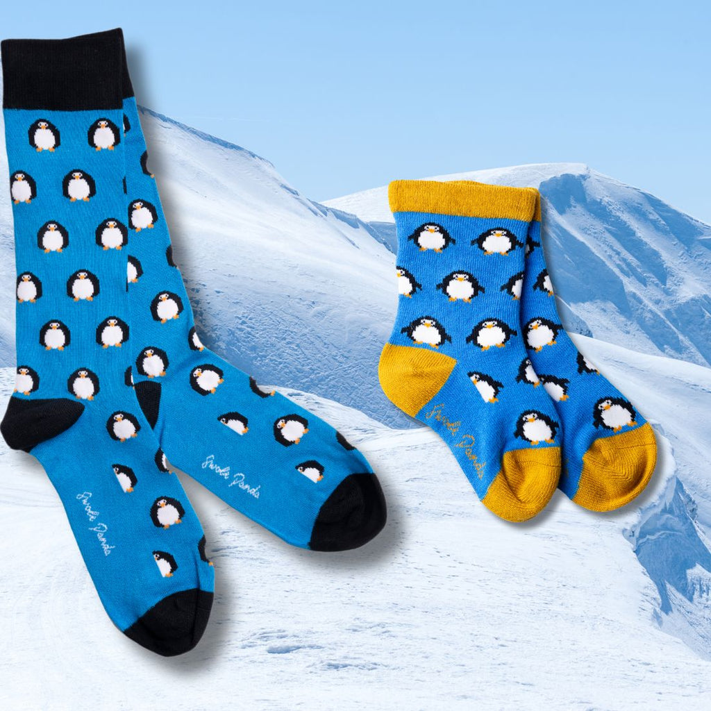 Swole Panda Penguin Matching Bamboo Socks | Family Twinning Set