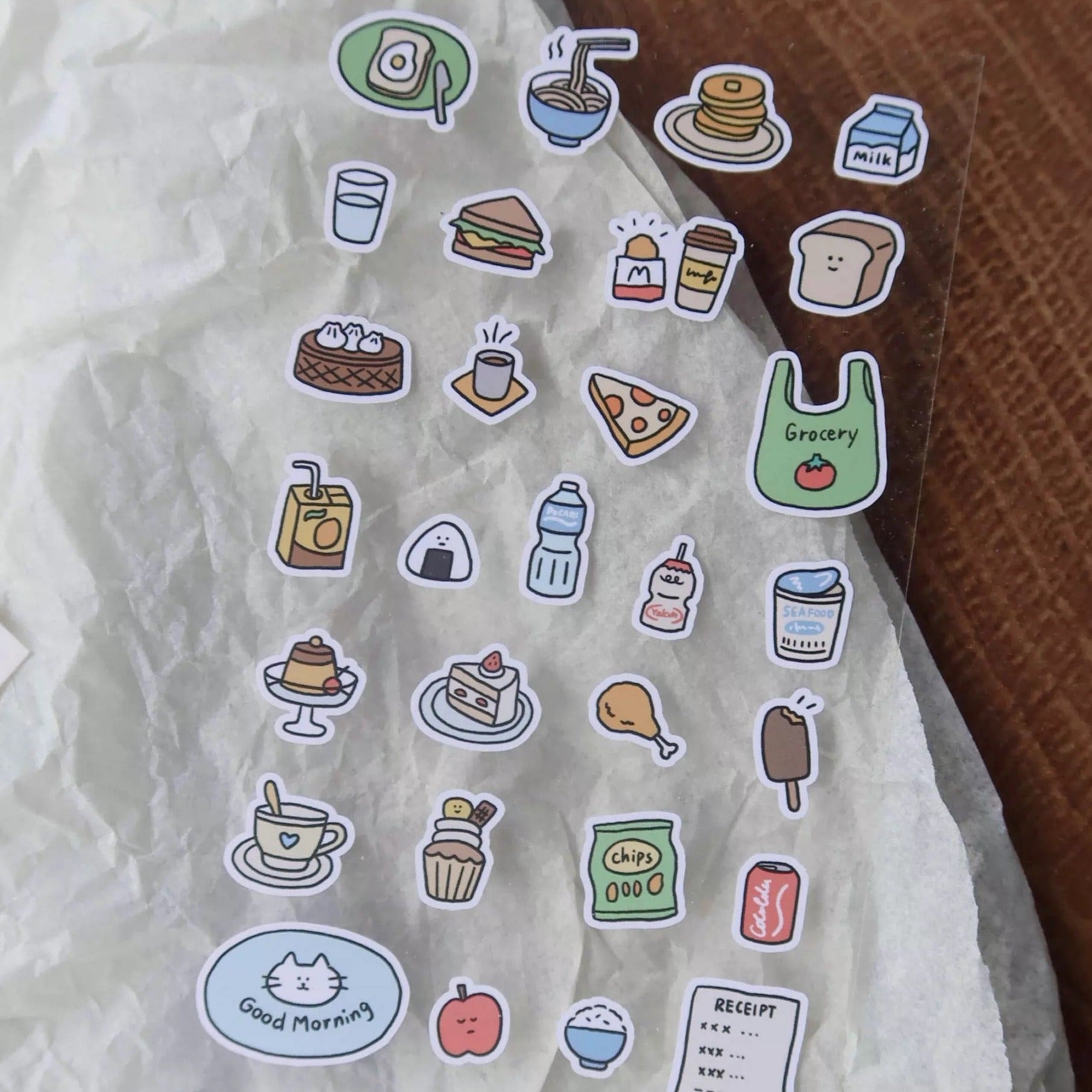 Love Food Cute Sticker Sheet for Journaling by LuLuFun Studio – 10.5x14.8cm