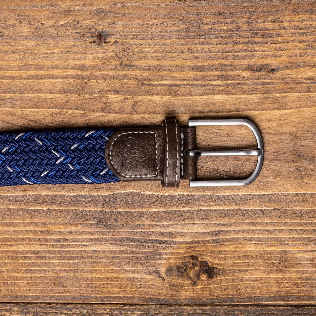 Swole Panda Recycled Woven Belt – Navy & White Dot Elasticated Unisex
