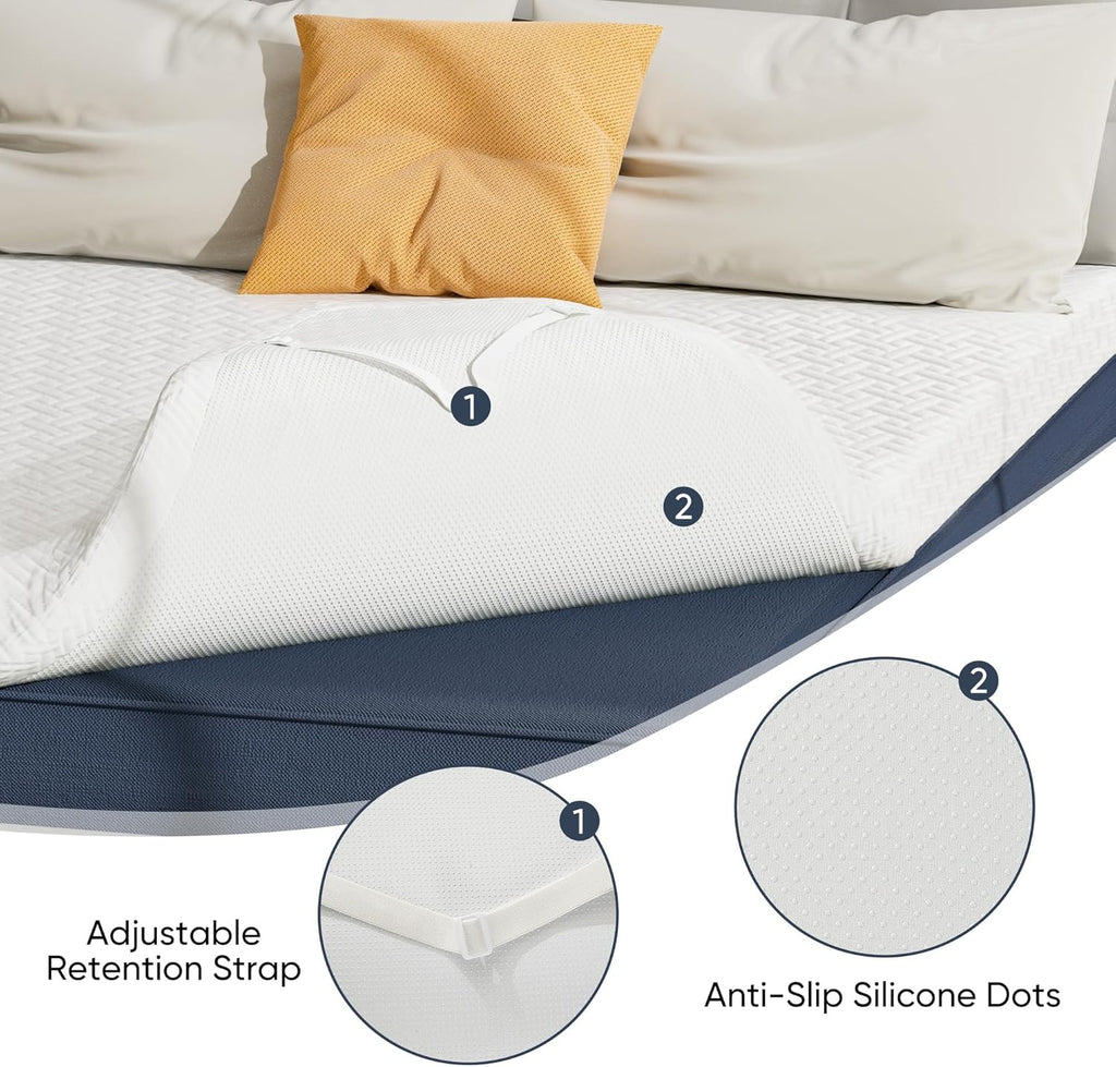 Hawthyhome 3 Inch Double Memory Foam Mattress Topper | Cooling Gel