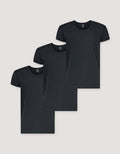 3 Pack Black Half Sleeve Vests