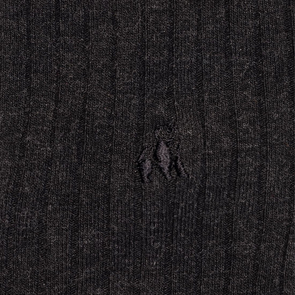Swole Panda Charcoal Grey Bamboo Socks – Ribbed Breathable Footwear