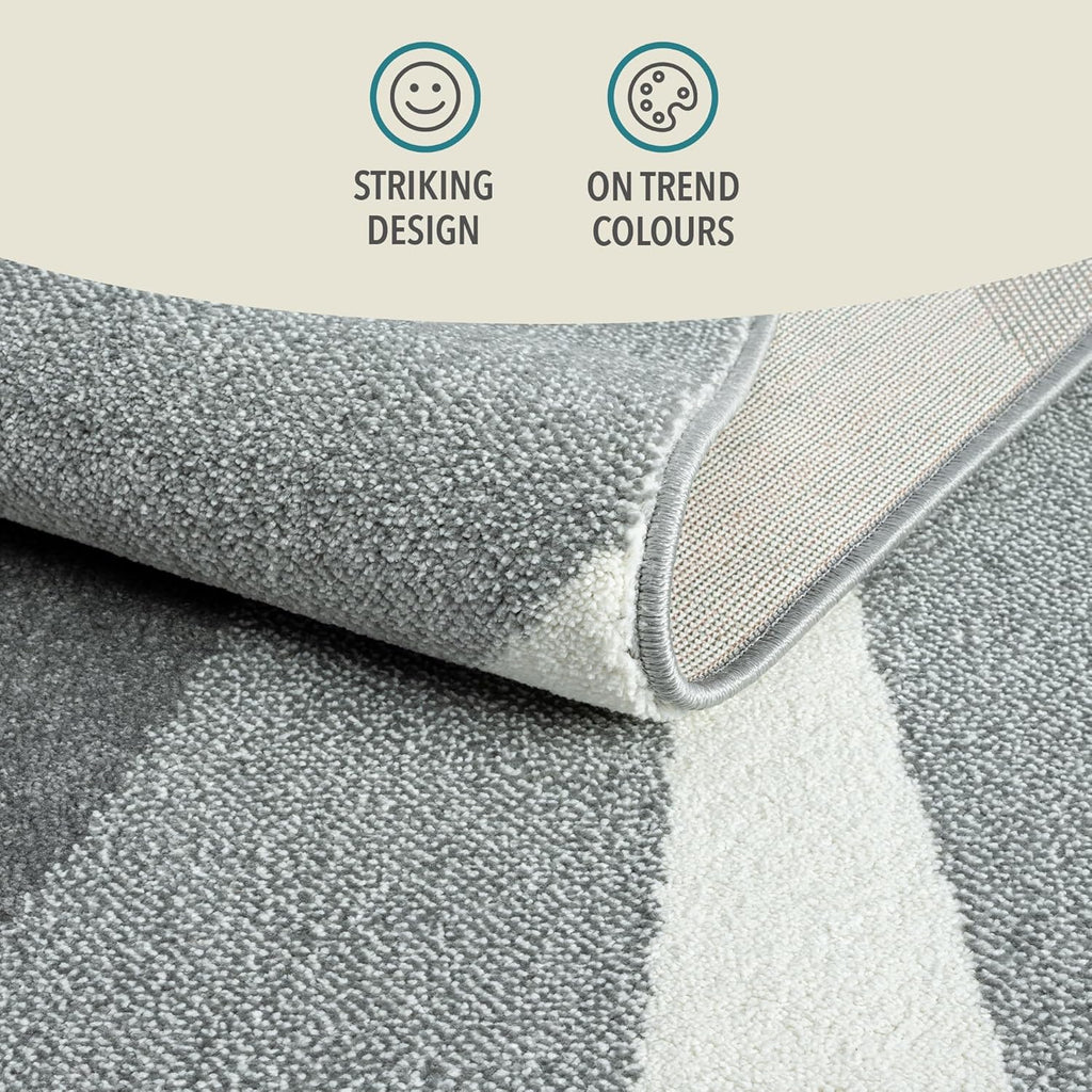 Massive Discounts Swirl Pattern Area Rug – 160x230cm Modern Short Pile