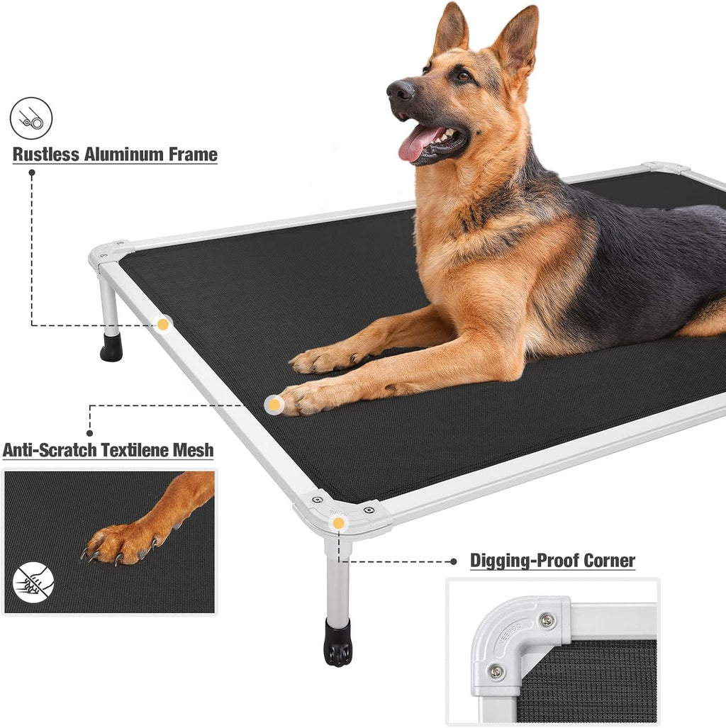 Veehoo XXL Chew-Proof Raised Dog Bed – Aluminum Frame Cooling Pet Cot