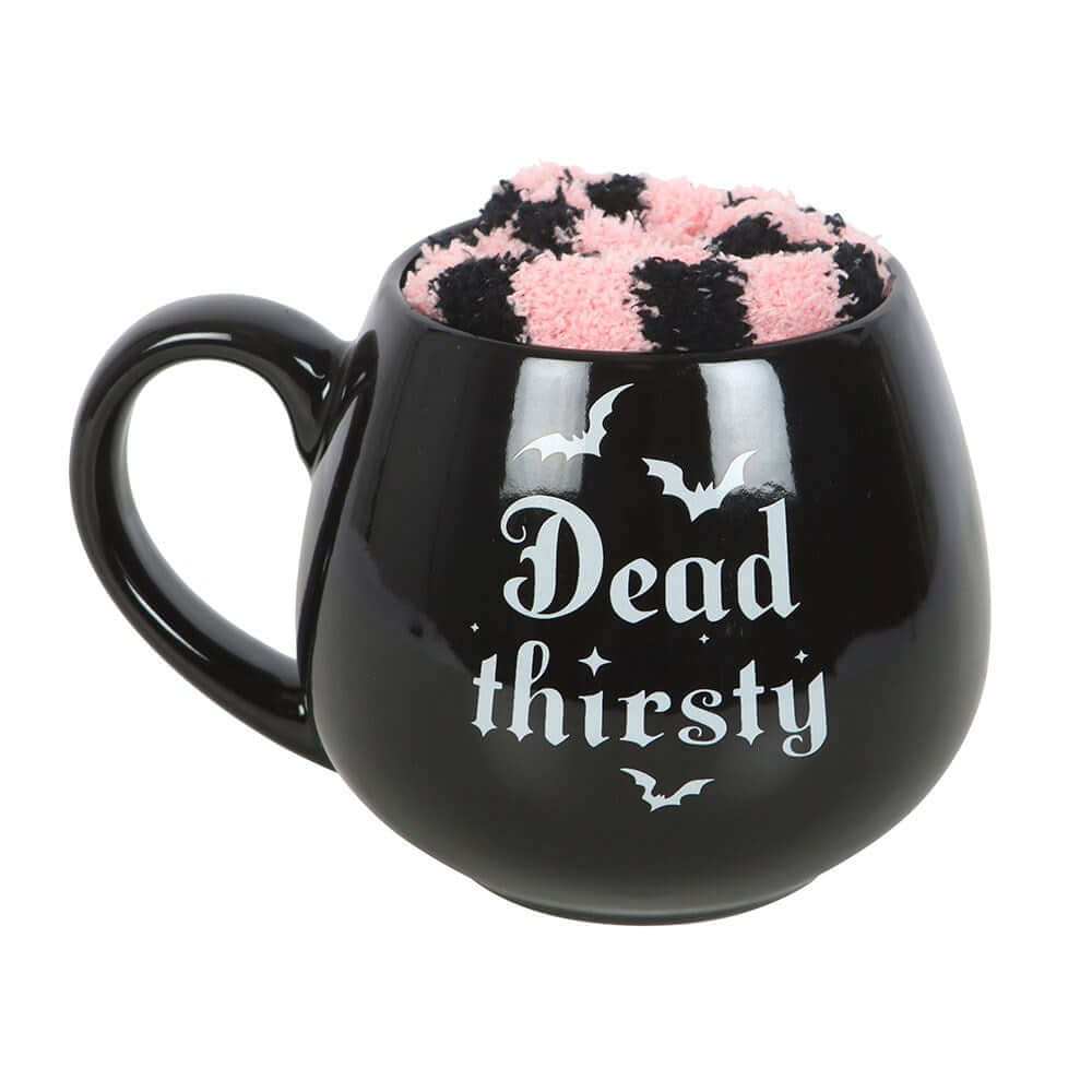 Kate's Clothing Dead Thirsty Mug and Socks Set – Pink Gothic Ceramic