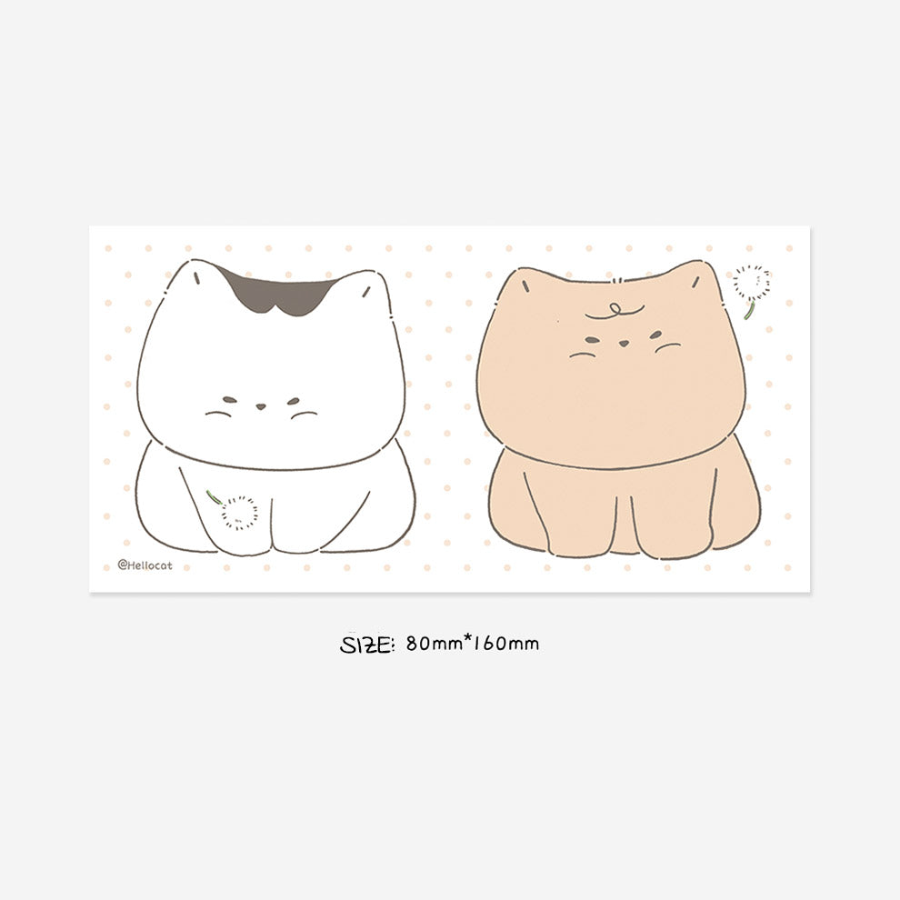 Cat Memo Note Pad by LuLuFun Studio – Cute Floral Stationery, 50 Sheets