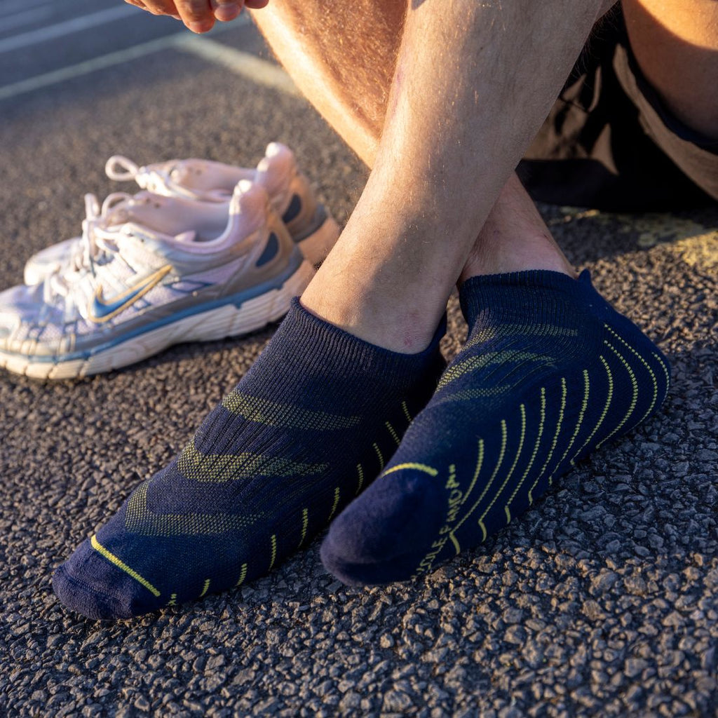 Swole Panda Navy Performance Trainer Socks | Cushioned Bamboo Athletic Socks
