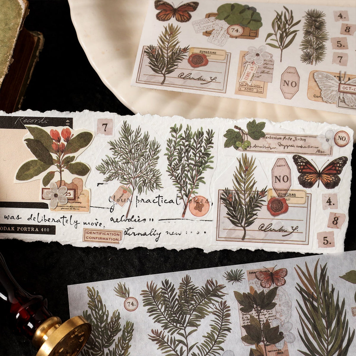 LuLuFun Studio Mountain Plant PET Botanical Stickers for Journaling