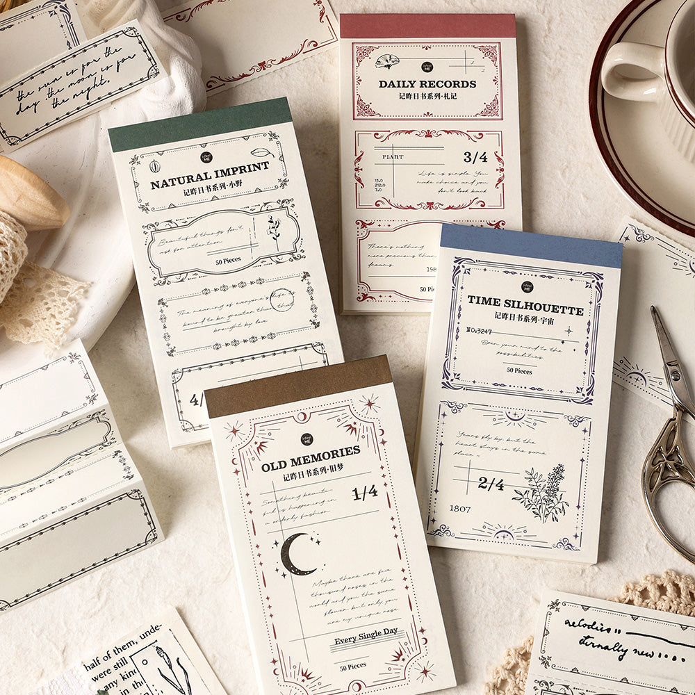 LuLuFun Studio Vintage Style Notepad – 50 Sheets Retro Journaling Paper