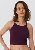 Organic Ribbed Crop Top with Spaghetti Straps: Womens