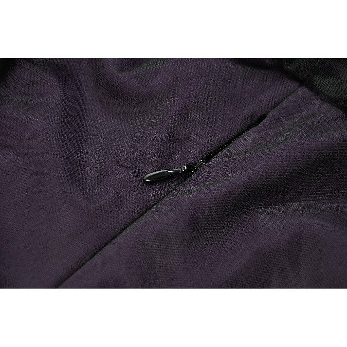Dark in Love Lilith Gothic Maxi Dress – Black & Plum Bell Sleeve