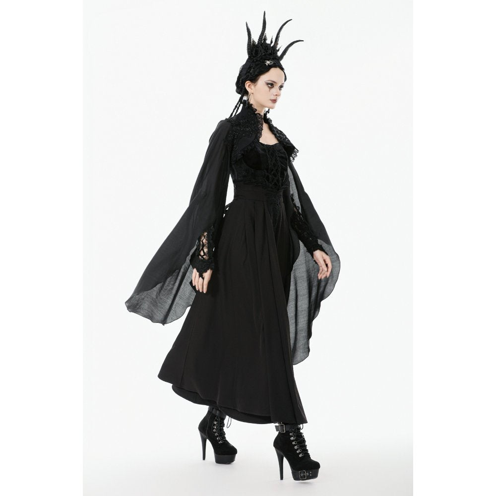 Dark in Love Erzsébet Gothic Lace Cape Shrug – Black Victorian Capelet