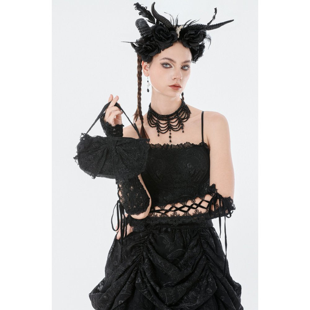 Dark In Love Victoria Mini Handbag – Black Lace & Satin Goth Bag