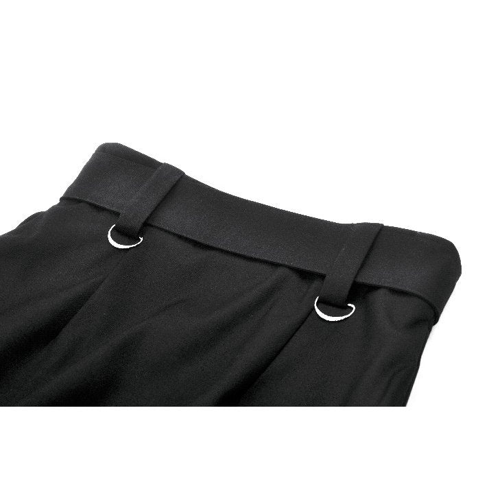 Dark in Love Chain Belt Layered Goth Skirt - Black Polyester Punk
