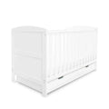 Ickle Bubba Coleby Classic Cot Bed & Under Drawer White - Premium Pocket Sprung Mattress