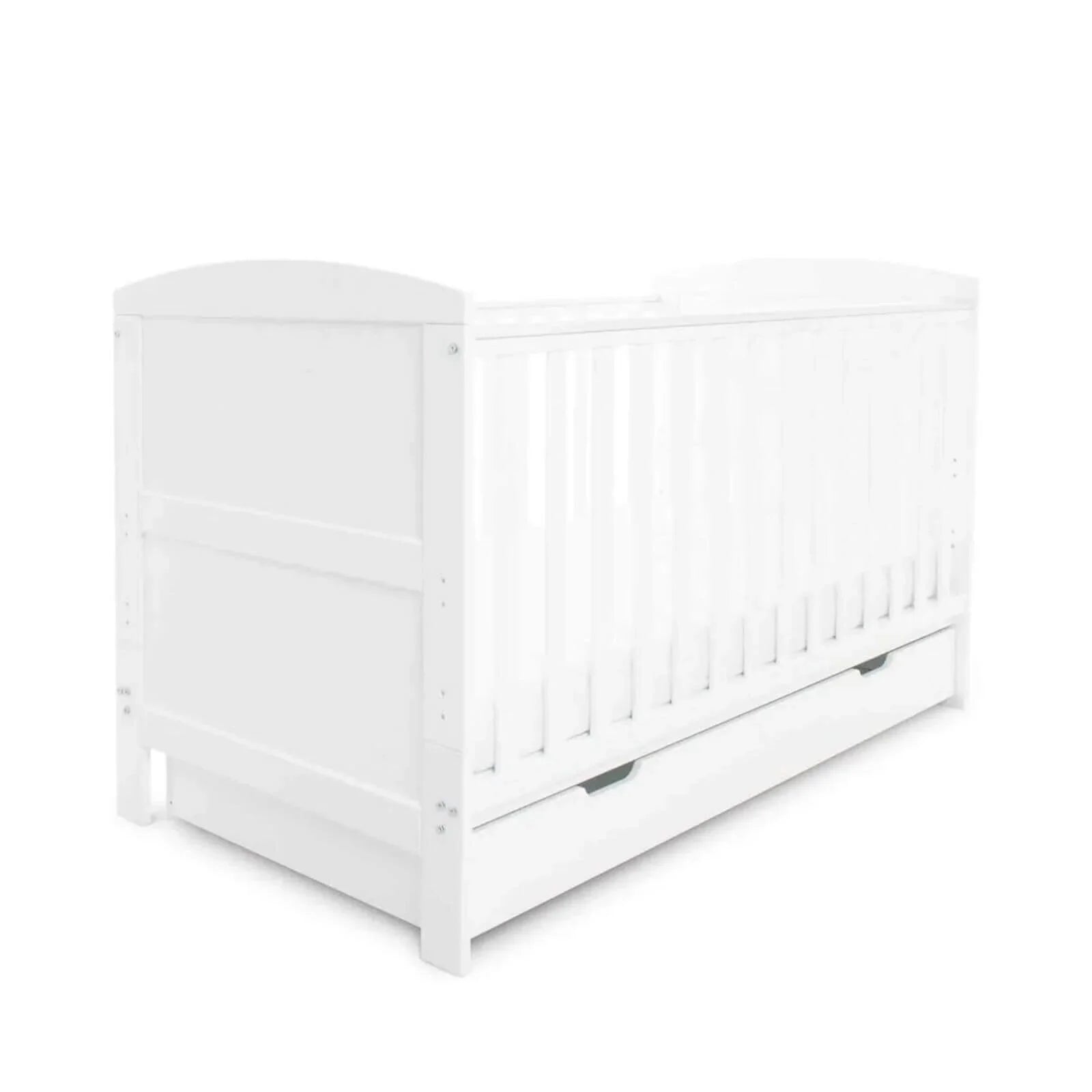 Ickle Bubba Coleby Classic Cot Bed & Under Drawer White - Without Mattress
