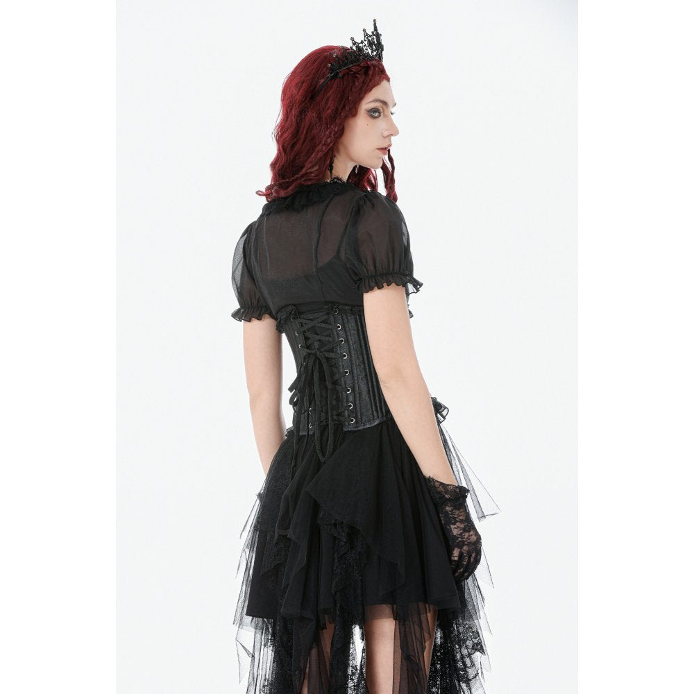Dark In Love Evelina Steel-Boned Waist Corset – Black Gothic Cincher