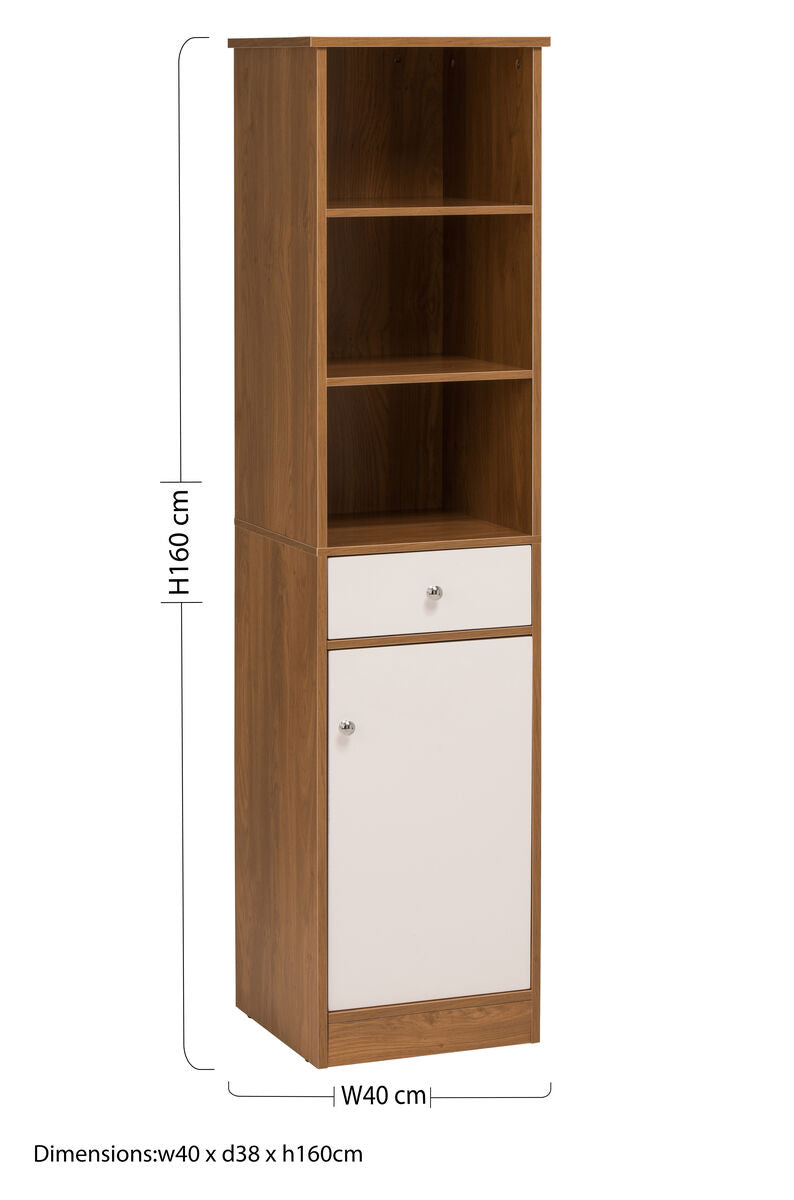 Orsina Vida Oak Effect Floor Standing Cabinet | Slim Bathroom Storage