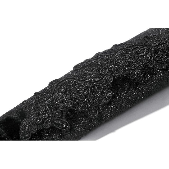 Dark in Love Lillian Victorian Lace Arm Warmers – Black Velvet Gothic