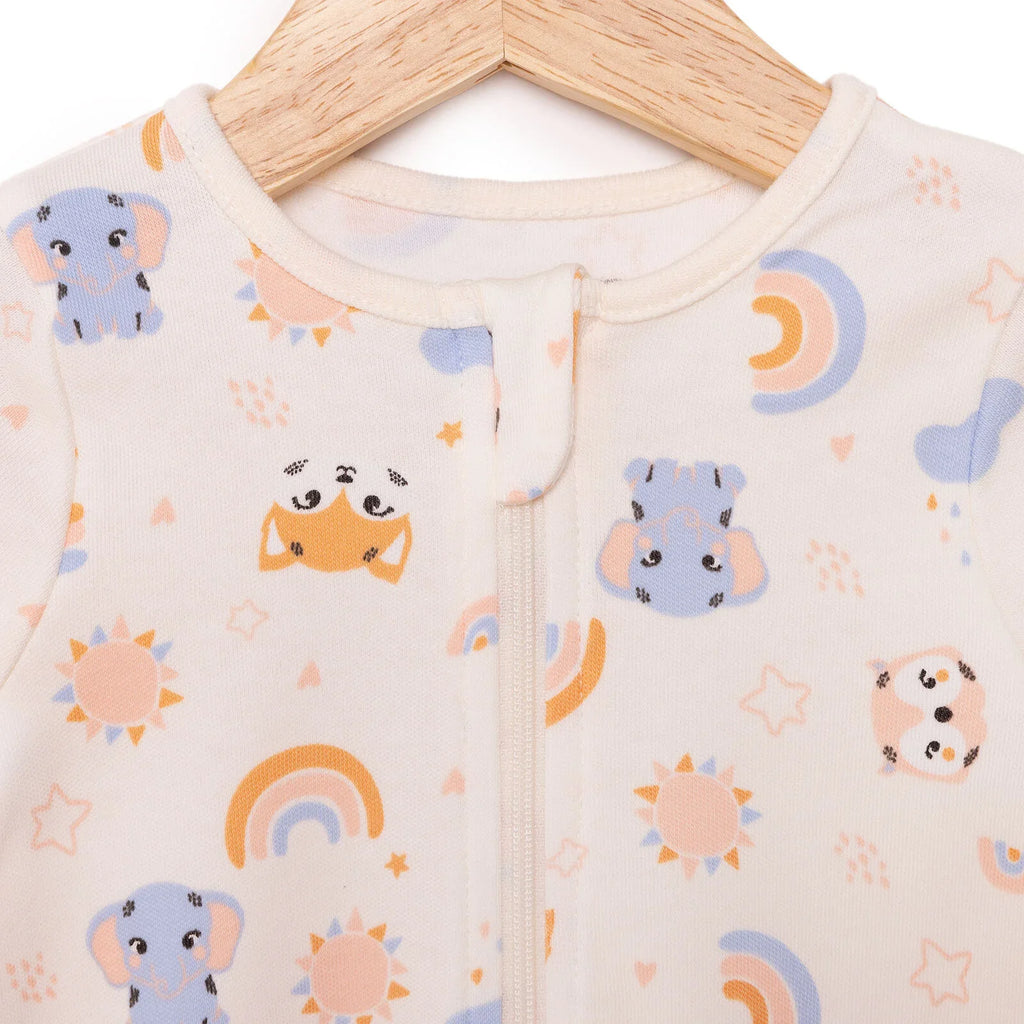 HelloBaby Newborn Girl Footed Jumpsuit - Beige