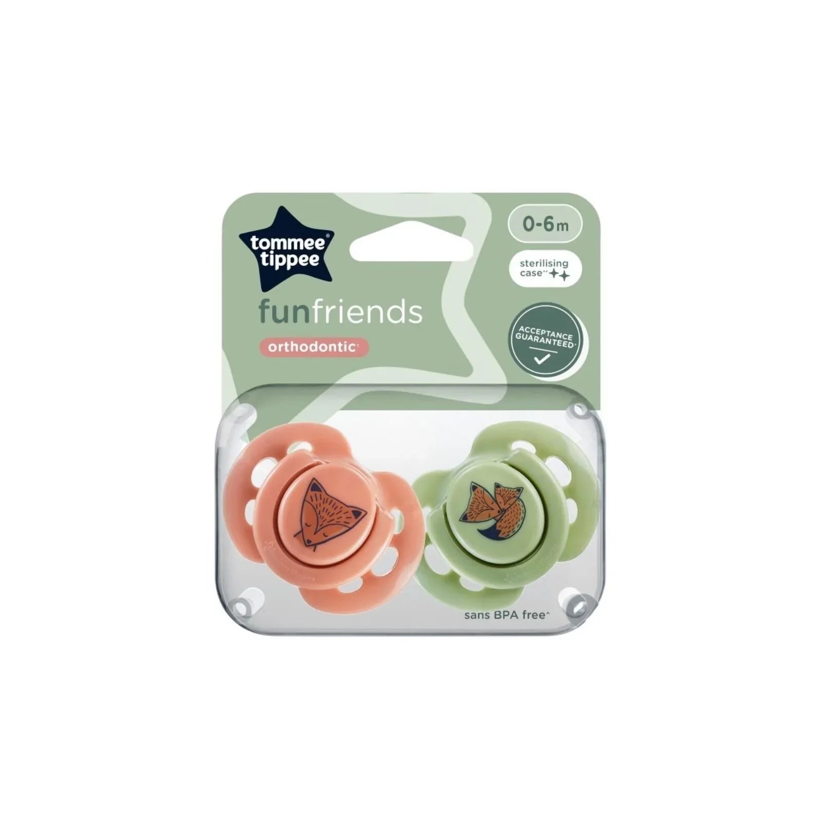Tommee Tippee Fun Style Soother 0-6 months Pack of 2 Assorted